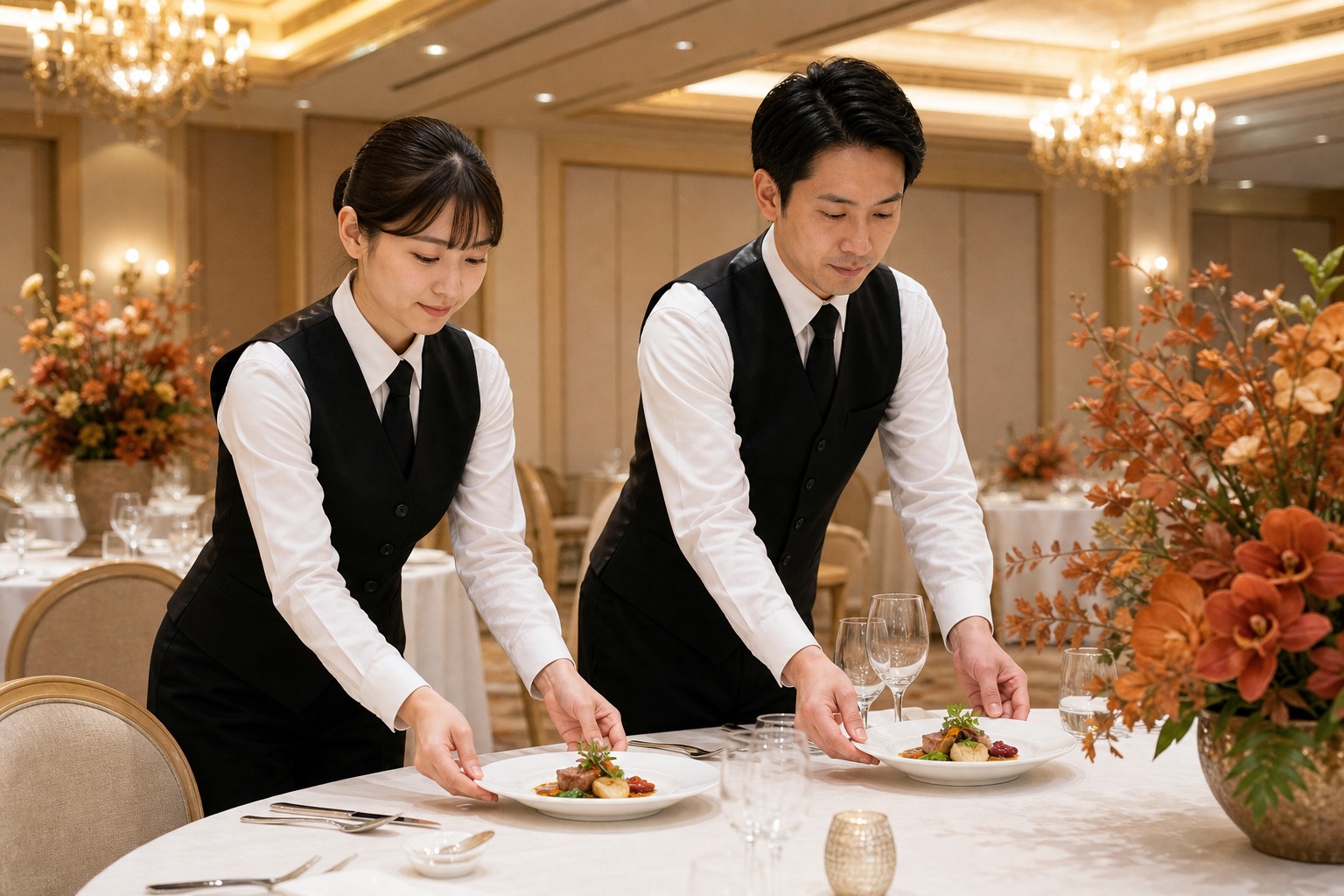 宴会場でのサービス